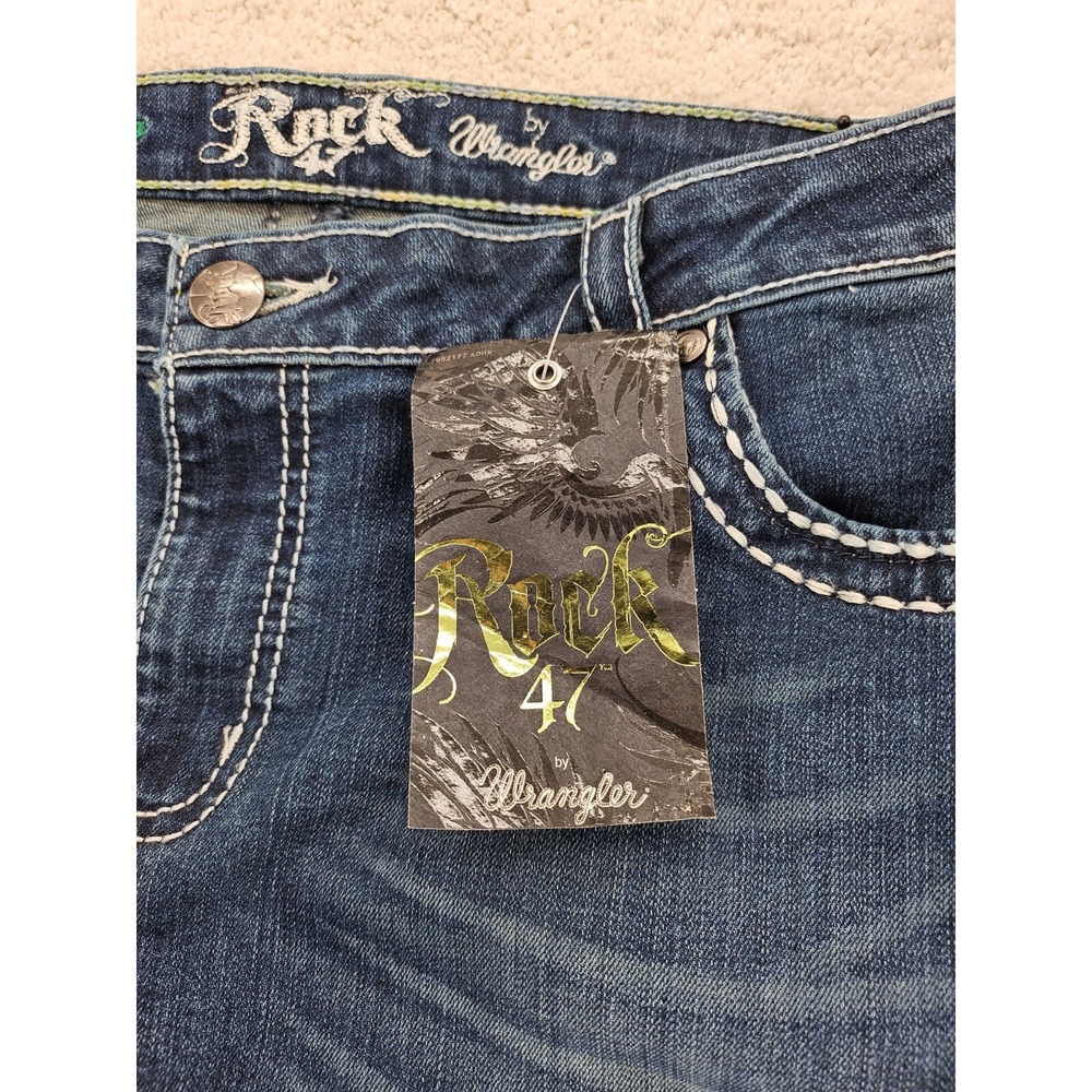 Wrangler Rock 47 Womens Ultra Low Rise Bootcut Jeans Dark Wash 32x34 NWT - Picture 10 of 12